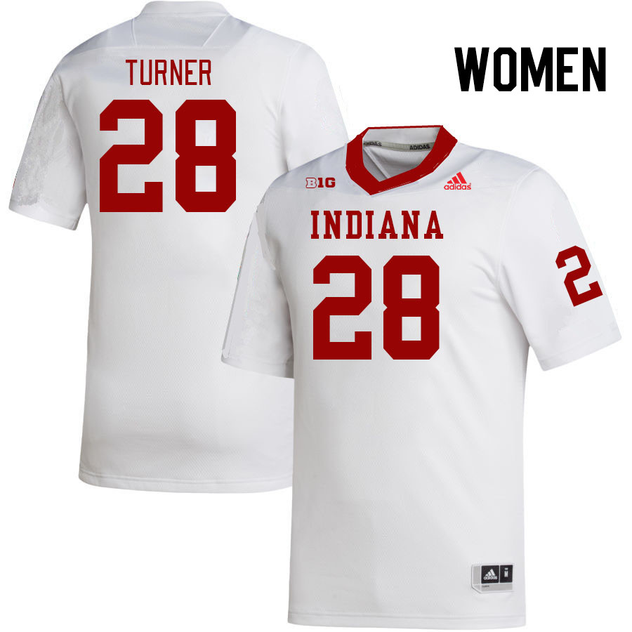 Women #28 Christian Turner Indiana Hoosiers College Football Jerseys Stitched-White